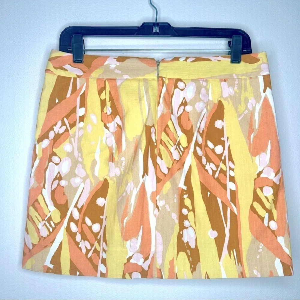 J. Crew Yellow and Orange Patterned Mini Skirt